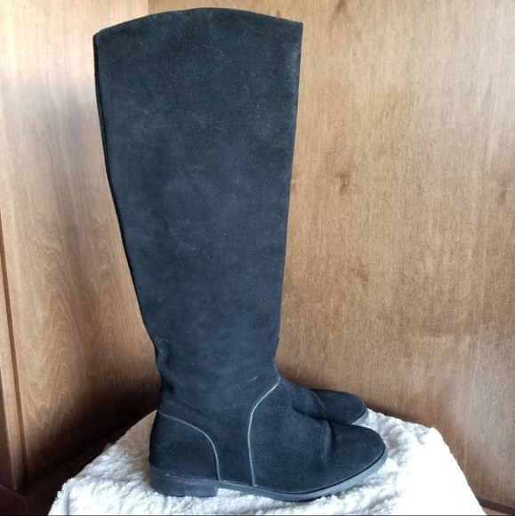 Ugg Gracen Suede Leather Black Riding Boots 8 - Picture 8 of 13